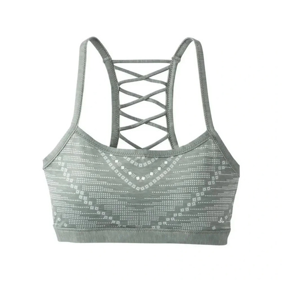 PrAna Other - PrAna Green Geometric Print Lattice Back Isaline Sports Bra Size Medium